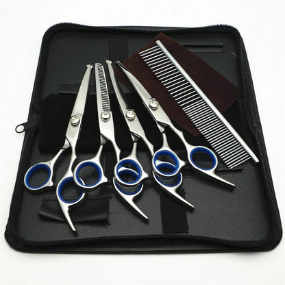 Safe Stainless Steel Pet Scissors for Dog Grooming Comfortable Rounded Tips Curved Dog Scissors Kit Tools Gift Comb