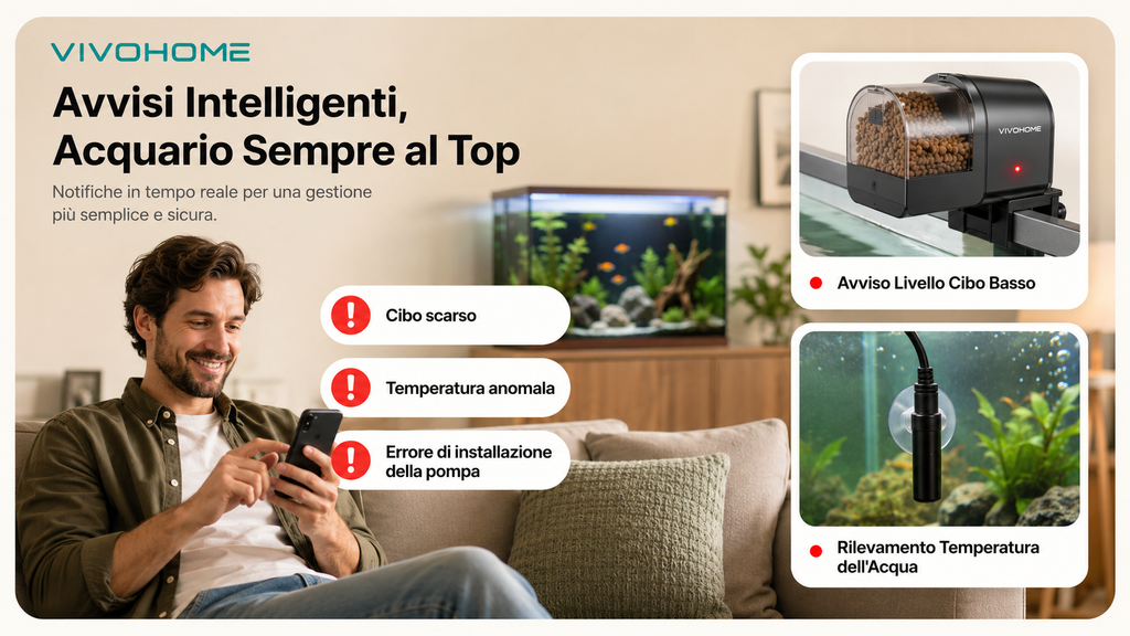 Acquario Intelligente  da 19/7.6 Litri con Controllo tramite APP, Kit di Avviamento per Acquario con Mangiatoia Automatica, Display della Temperatura, Luce LED RGB, Vasca Autopulente