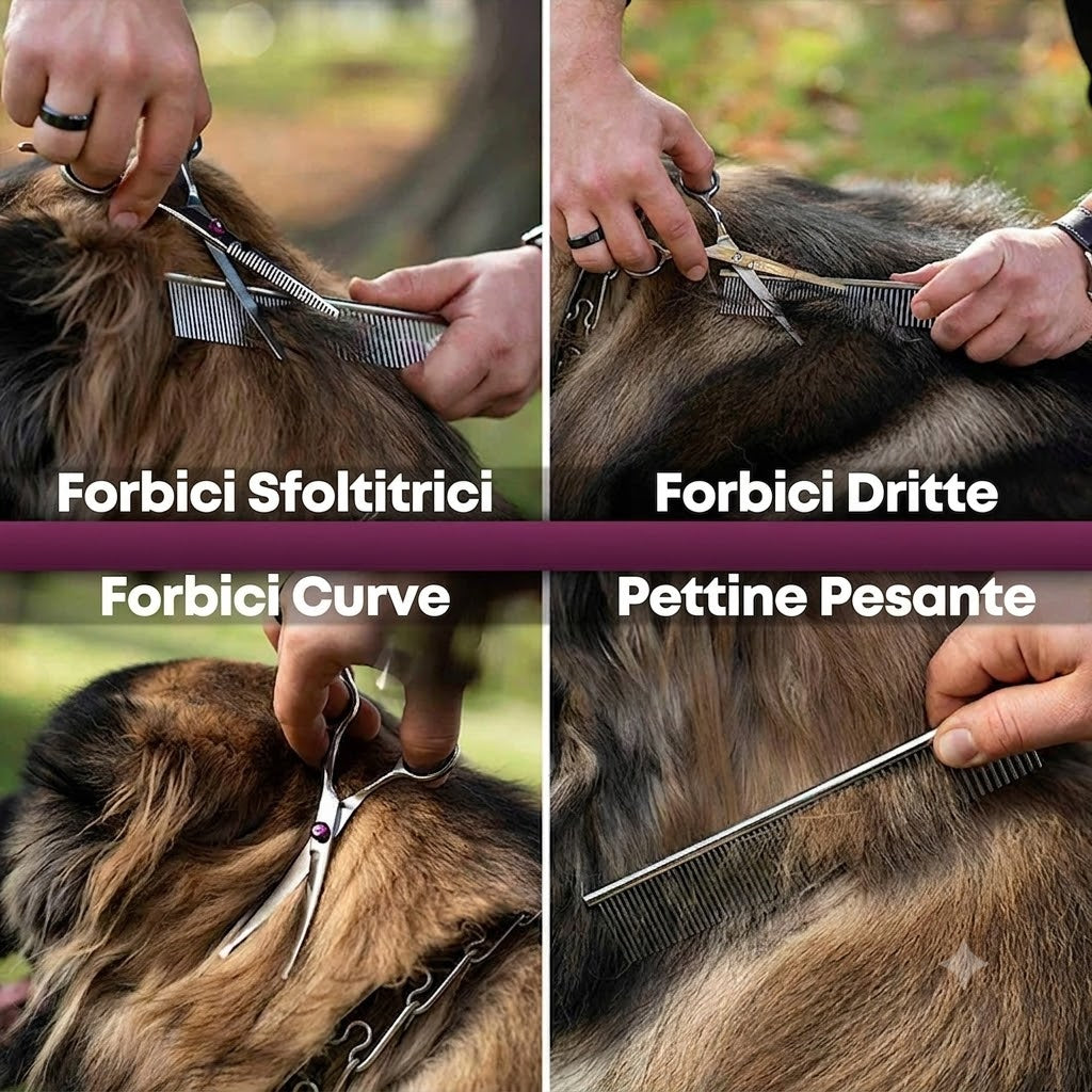 Forbici per animali domestici in acciaio inossidabile sicure per la toelettatura dei cani, punte arrotondate e comode, kit di forbici curve per cani, strumenti regalo, pettine