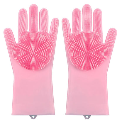 Gants De Nettoyage De Toilettage Pour Animaux De Compagnie, Pour Chien Et Chat, Shampoing De Bain, Épurateur Magique, Nettoyeur De Vaisselle, Éponge, Gant D'Épilation En Silicone
