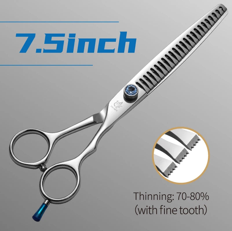 7.0/7.5/8.0 Inch Professional Dogs Positionable Chunker Grooming Scissors Thinning Shears for Dogs/Cats Thinning Rate 80%