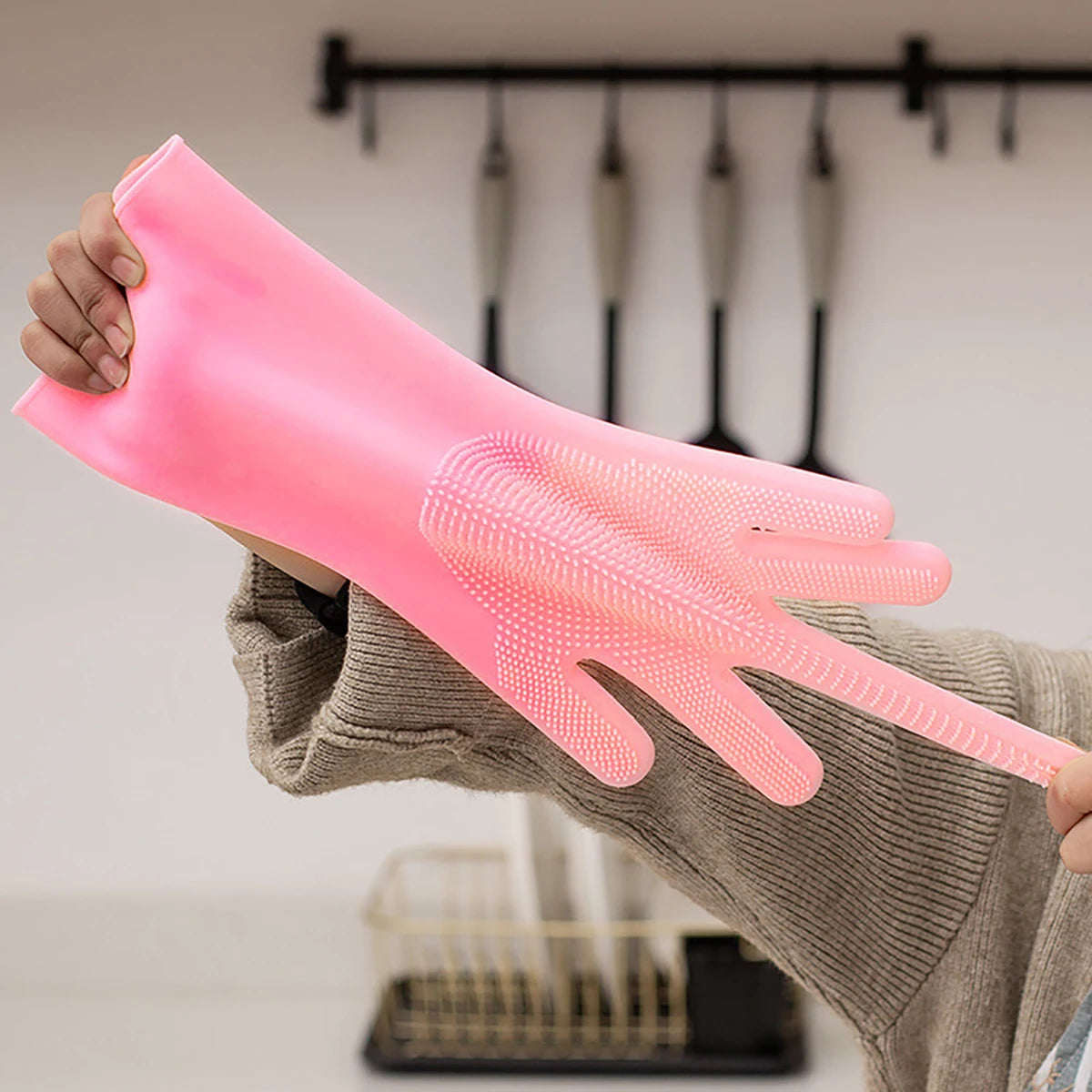 Gants De Nettoyage De Toilettage Pour Animaux De Compagnie, Pour Chien Et Chat, Shampoing De Bain, Épurateur Magique, Nettoyeur De Vaisselle, Éponge, Gant D'Épilation En Silicone