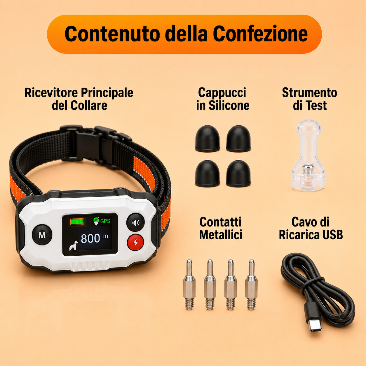 Collare GPS per tracciamento/ Recinzione GPS Wireless , Collare  IP67 con Avviso di Sicurezza a Vibrazione e Stimolazione Statica, , Senza Fili per Esterni