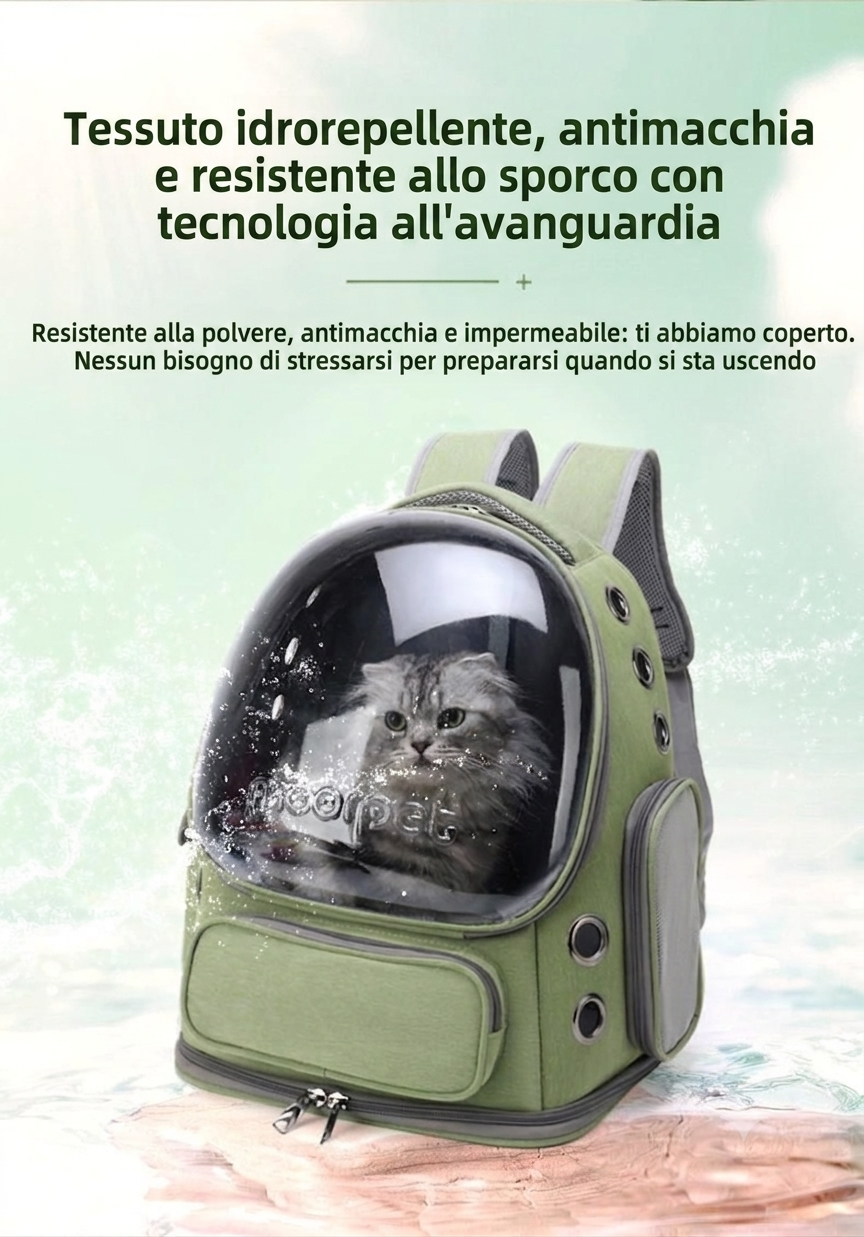Zaino Trasportino per Animali Domestici a Capsula Spaziale – Traspirante in Rete con Oblò Trasparente, Portatile per Gatti e Cani Piccoli per Viaggi, Trekking e Uso Giornaliero