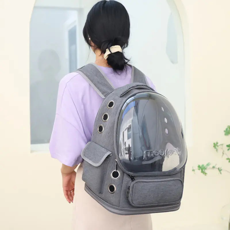 Space Capsule Pet Backpack Carrier - Breathable Mesh Backpack with Bubble Window, Portable Cat Dog Carrier for Travel, Hiking and Daily Use, Puppy Carrier