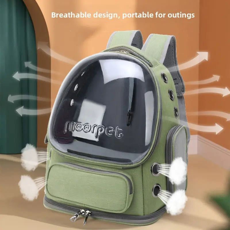Space Capsule Pet Backpack Carrier - Breathable Mesh Backpack with Bubble Window, Portable Cat Dog Carrier for Travel, Hiking and Daily Use, Puppy Carrier