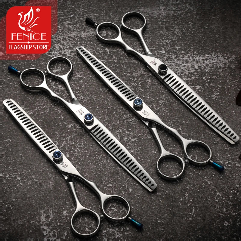 7.0/7.5/8.0 Inch Professional Dogs Positionable Chunker Grooming Scissors Thinning Shears for Dogs/Cats Thinning Rate 80%