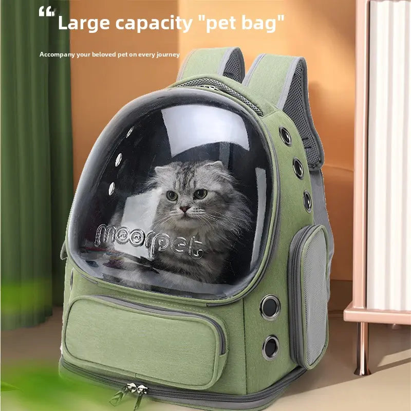 Space Capsule Pet Backpack Carrier - Breathable Mesh Backpack with Bubble Window, Portable Cat Dog Carrier for Travel, Hiking and Daily Use, Puppy Carrier