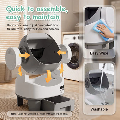 Warcat Next-Gen Automatic Open-Top Cat Litter Box - Simplified Self-Cleaning Model with 360° Safety Protection, Reliable Sensors, 8 L Capacity, App-Free Design for Seniors #Tiktokshopsummersale #Summersale, Automatic Litter Boxes, Self Cleaning Litter Box