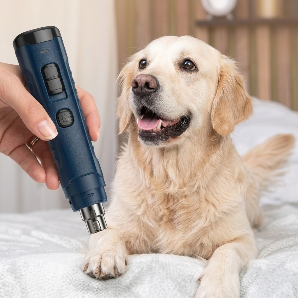 Lima elettrica per unghie di cani con doppia luce LED (8000-10000 giri/min) – Potente rifinitore per cani, gatti e piccoli animali