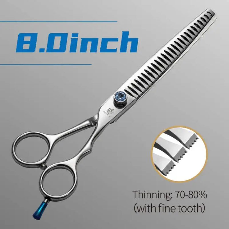 7.0/7.5/8.0 Inch Professional Dogs Positionable Chunker Grooming Scissors Thinning Shears for Dogs/Cats Thinning Rate 80%
