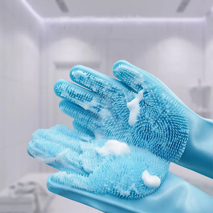 Gants De Nettoyage De Toilettage Pour Animaux De Compagnie, Pour Chien Et Chat, Shampoing De Bain, Épurateur Magique, Nettoyeur De Vaisselle, Éponge, Gant D'Épilation En Silicone